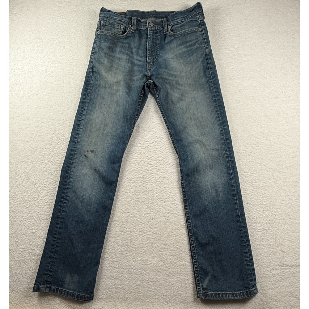 Levi's 513 Slim Straight Jeans Mens 32x30 Blue Denim Cotton Stretch Medium Wash